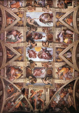 西斯廷礼拜堂天顶壁画 1508-1512年 40X14平方米.jpg