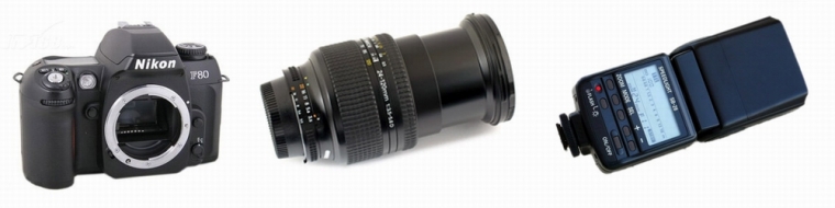 尼康F80D机身+尼康AF24-120/3.5-5.6D镜头+尼康SB28闪光灯