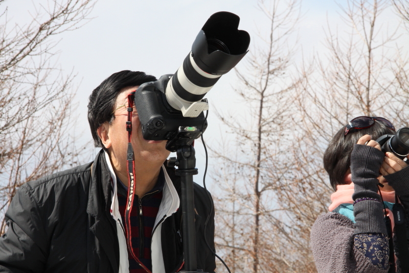 李大卫老师在拍摄富士山