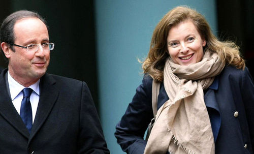 新任总统奥朗德与瓦莱丽·特里埃尔维勒(Valérie Trierweiler).jpg
