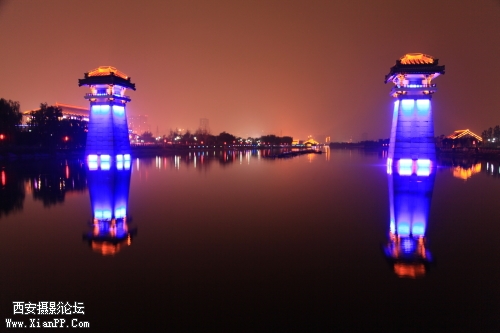 汉城湖美丽的夜景