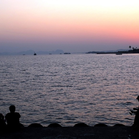 夕阳下