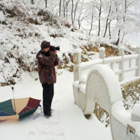 徒步雪中翠华山