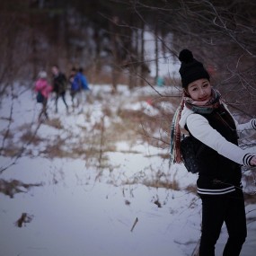 秦岭丰裕口雪地人像