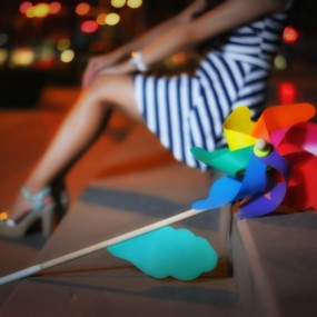 风车女孩，夜景一组