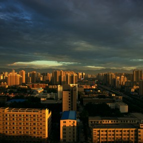 西二环上空的火烧云。