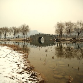 南湖雪景