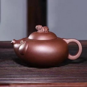 淳韵工作室:纯手工紫砂壶--方福猪形壶