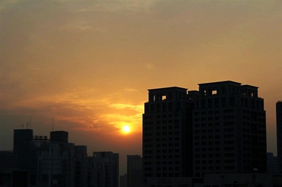 练拍夕阳