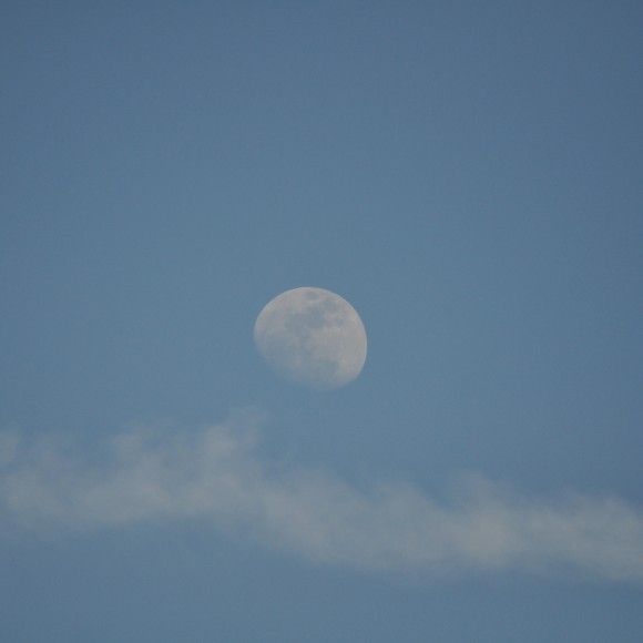 蓝天下的月亮