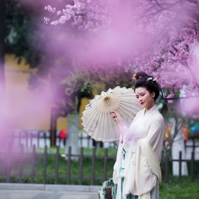 汉女赏花