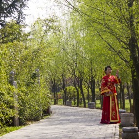 春光沐浴下的美女